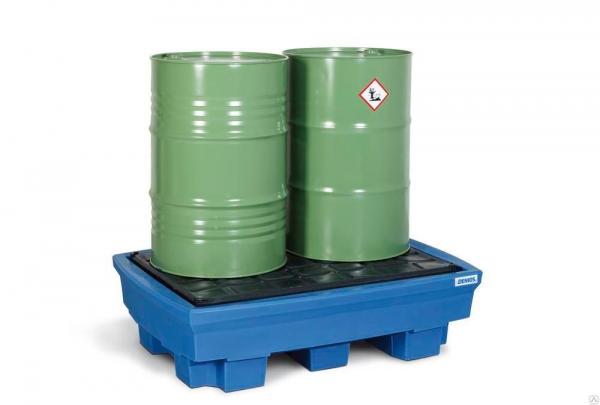 Сточный поддон 250 л из полиэтилена под 2 x 205 л бочки